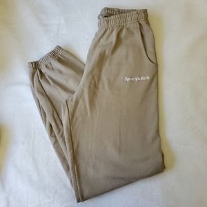 Sporty & Rich Embroidered Sweatpants Khaki Color